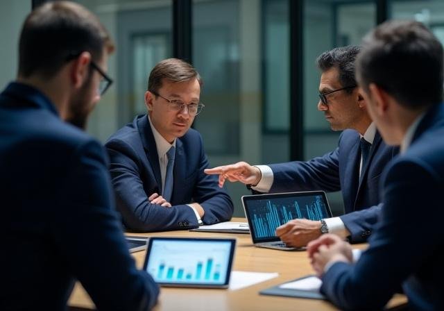 Business team engaging in financial literacy workshop