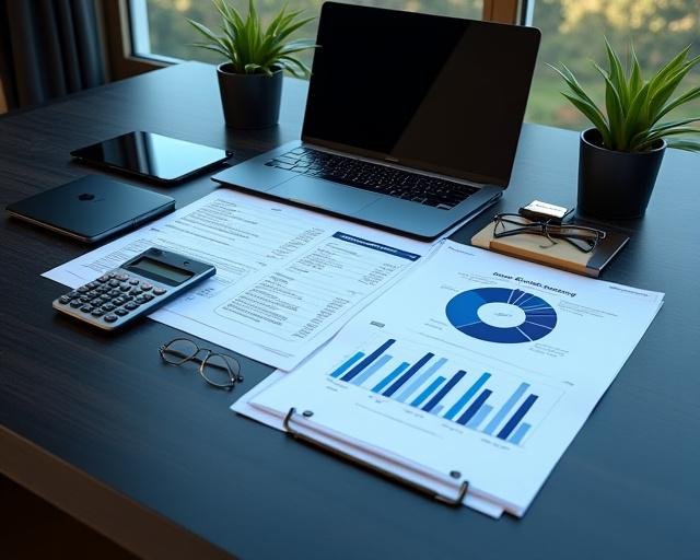Professional tax planning and financial documents on a modern desk